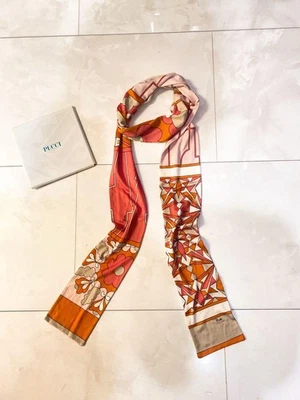 Pajarita larga de seda EMILIO PUCCI patrón floral multicolor 180x9 cm Foto 1 de 4