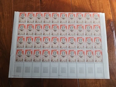 Hoja parcial de 40 estampillas MNH 1F de Upper Volta Scott #74  Foto 1 de 4