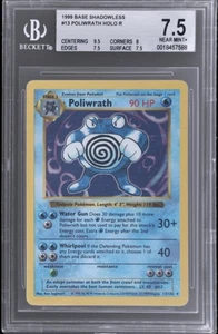 1999 Pokémon Base Set Poliwrath Holo Shadowless BGS 7.5 - Picture 1 of 2