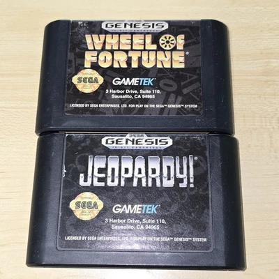 Jeopardy & Wheel Of Fortune Sega Genesis Games Cartridges Only!!! - Image 1 of 4