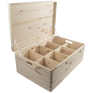 Extra große Aufbewahrungsbox Kiefernholz Einsatz Abschnitte Fächer| 60x40x23 cm - Bild 1 von 12