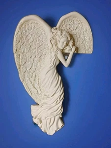 Christmas Angel Wings Left Side Door Frame Hugger Ivory Figure Home Decor - Picture 1 of 4