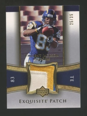 2005 EXQUISITE VINCENT JACKSON GAME WORN PATCH LOGO RC GOLD  #ED 25/35  RARE - Image 1 of 2