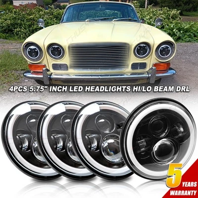 4PCS 5.75" 5-3/4 inch Round LED Headlights High Low Beam For Jaguar XJ XJR XJ8 - Image 1 of 4