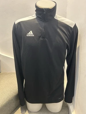 Mens Adidas Quarter Zip Climalite Black Training  Shirt 1/4 Size M Football Jog - image 1 of 4
