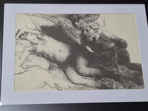 Stampa vintage Rembrandt - Giove e Antiope del 1659 arte originale appena incorniciata - Foto 1 di 6