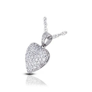 Colgante de oro de 18k con diamantes extraídos de tierra de corte redondo de 4 quilates E vs2 + cadena - Imagen 1 de 3