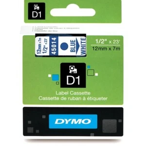 Cinta original para fabricante de etiquetas Dymo 45014 azul/blanca cinta D1 de 1/2 - Imagen 1 de 1