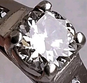 Palladium Diamond Solitaire 0.50Ct Wedding Dress Engagement Ring Size L Rare - Picture 1 of 18