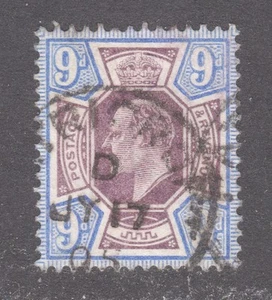 GR BRIT STAMP #136 — 9p KING EDWARD -- ULTRA & VIOLET -- 1902 -- USED  - Picture 1 of 2