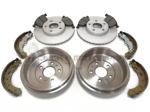 FORD FOCUS MK3 2011-2017 REAR 2 BRAKE DRUMS AND SHOES & FRONT DISCS & PADS SET - Picture 1 of 1