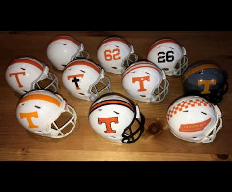 Tennessee Volunteers custom pocket pro helmet set throwback lot of 10 Vols Cover