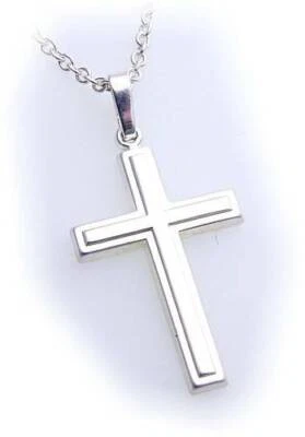 Ciondolo a Croce Vero Argento 925 36 MM Massiccio Sterling Qualità Unisex - Immagine 1 di 2