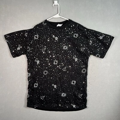 ASOS Design Outer Space Solar System Zodiac Signs T Shirt Womens 6 Black - Image 1 of 4