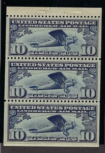 C10a ( 10c Lindbergh ) - BOOKLET PANE - JUMBO MARGINS - MNH - PO FRESH - A GEM ! - Picture 1 of 2