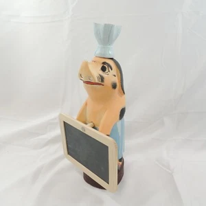 Pig Chef Chalkboard Menu Board Hand Carved and Painted Wood 15" - Picture 1 of 6