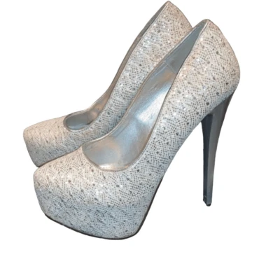 Zapatos de tacón alto Paprika bailarina tacones de aguja zapatos de baile brillo holográfico Foto 1 de 4