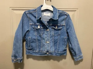 OLD NAVY Boy/Girl Medium Wash Cotton Blend Denim Jean Jacket Sz 6/7 - Picture 1 of 4