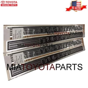 4 Genuine Toyota 14-16 Tundra OE Door Sill Protector PT747-34140-SR Chrome Black - Picture 1 of 7
