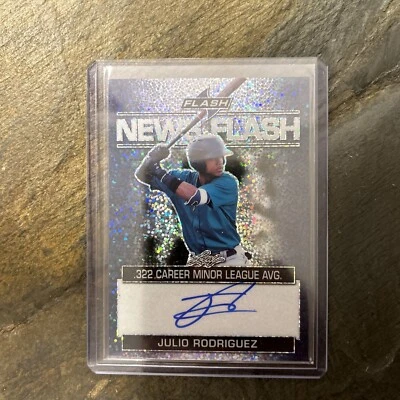 Julio Rodriguez 2019 Leaf News Flash Blue Autograph 39/50 True Rookie Card - Image 1 of 2
