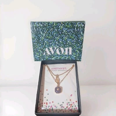 Collar de amatista en capas de piedra Avon Power  Foto 1 de 4