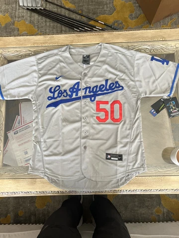 Mookie Betts Jersey NEW Mens Large Gray Los Angeles Dodgers Cover