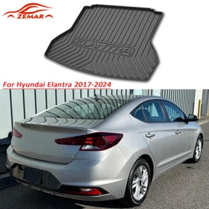 Alfombrilla de revestimiento de piso con bandeja de carga para maletero negro para Hyundai Elantra 2017-2024 para todo tipo de clima - Imagen 1 de 6