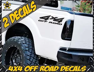 4x4 Truck Bed Decals, GLOSS BLACK (Set) for Ford Super Duty F-250, F-150 etc. - Picture 1 of 5