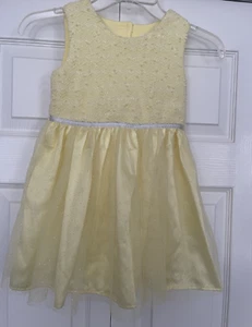 🌼 NANNETTE KIDS GIRL’S SIZE 5 YELLOW DRESS – SPARKLY PARTY DRESS, EUC! - Picture 1 of 6