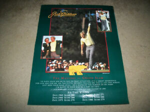 Jack Nicklaus Masters Golf POSTER Six Time Winner 18" x 24"