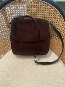 Bally Brown Suede Leather Bag Saddlebag Vintage Fab Condition - Picture 1 of 12