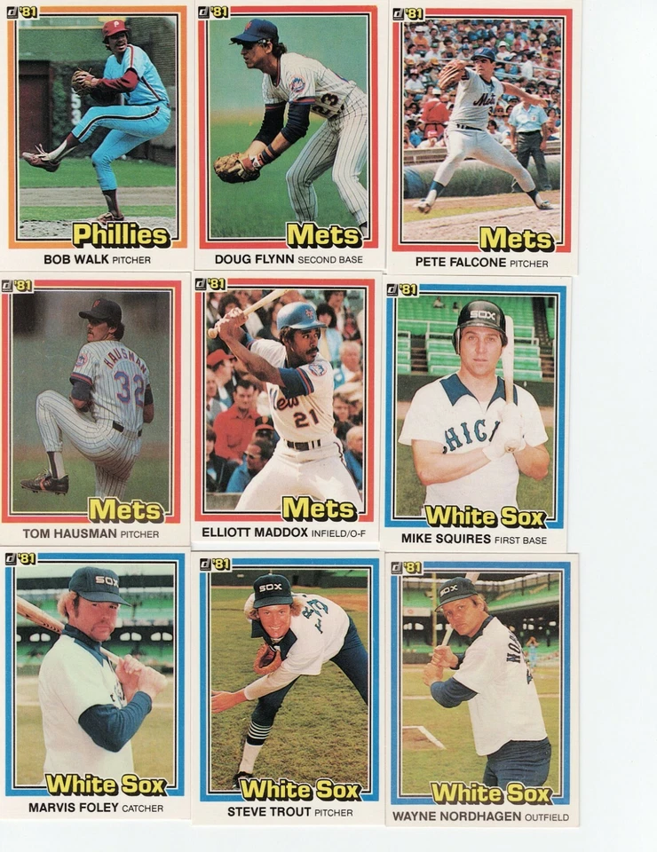 1981 DONRUSS Baseball Complete Your Set 250-500 - Image 1 of 1