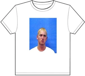 CAMISETA EMINEM MUG SHOT CAMISETA FOTO FOTO mugshot delgada sombreada marshall mile 457 - Imagen 1 de 1