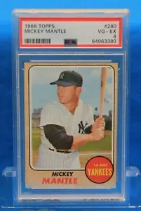 1968 TOPPS # 280 Mickey Mantle PSA 4 VG-EX # 64963380 NEW YORK YANKEES !!! - Picture 1 of 2