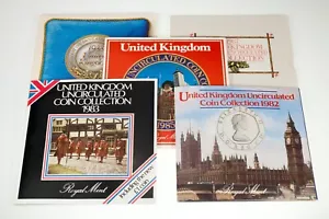 1982-1988 Great Britain Coin Mint Sets, Lot of 5 - Picture 1 of 6