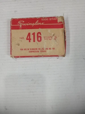 Swingline Vintage No. 416 grapas 3/16"-4/16"‐5/16" longitud de la pierna uso en n.º 200&101 Foto 1 de 4