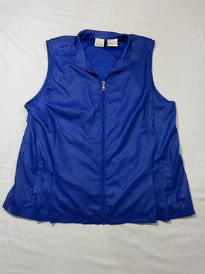 EP Pro Sleeveless Mesh Lined Full Zip Up Golf Wind Vest Blue Womens Size 2XL - Image 1 of 4