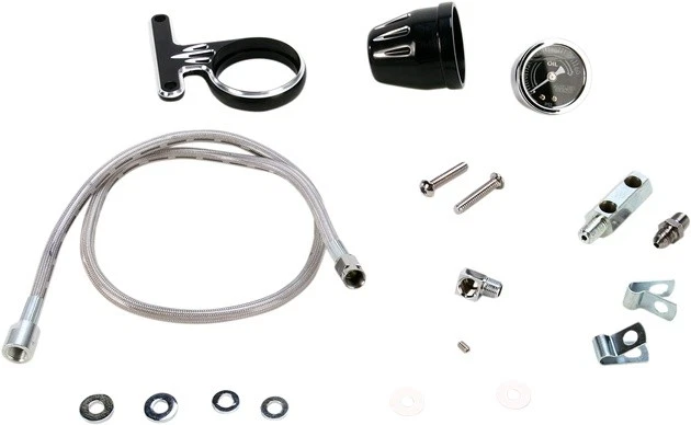 Arlen Ness Deep Cut Oil Pressure Gauge Kit Black Harley Davidson Sportster - Image 1 of 1