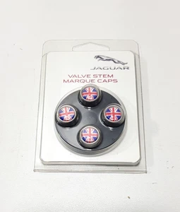 Jaguar F-Pace F-Type XE XJ Union Jack Valve Caps Set X4 New Genuine C2D60781 - Picture 1 of 3