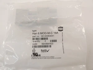Menge 2 Packungen * Harting 09140063041 Stecker-Einsatz HAN 6 MOD M-C 16A - NEU... - Bild 1 von 6