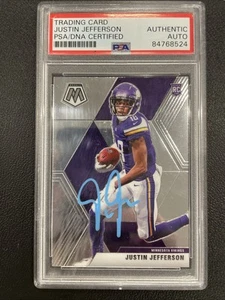 2020 PANINI Prizm Mosaic AUTO #398 JUSTIN JEFFERSON ROOKIE RC - PSA - Picture 1 of 2