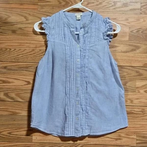 J.Crew Leinen & Baumwolle Rüschen Bluse Damen Größe 4 [T26/27] - Bild 1 von 8