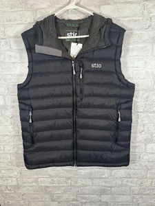NWT Stio Men’s Hometown Down Black Hooded Vest Size Large - Picture 1 of 8