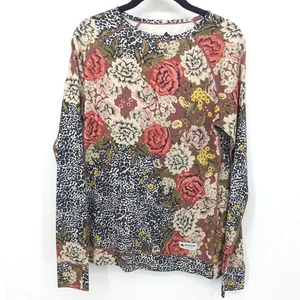 Burton Top Mujer Grande Dryride Manga Larga Floral Leopardo Capa Base Snowboard - Imagen 1 de 8