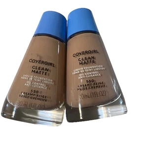 Lot Of 2 CoverGirl Clean Liquid Foundation For Oil Control Skin 550 CREAMY BEIGE - Picture 1 of 2