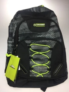 Trailmaker Black Geometric Backpack with Lime Bungee School Travel Pack - Picture 1 of 1