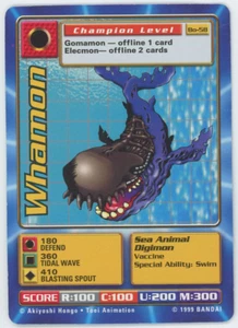 Whamon BO-58 Digimon Digi Battle Series 2 Card 1999 Bandai - Picture 1 of 7