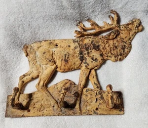 Vintage Iron Elk Antler Wall Hanger Hooks Coat Key Rustic Cabin Lodge Grannycore - Picture 1 of 14