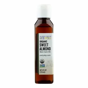 Aura Cacia Organic Sweet Almond Oil Aromatherapy Skin Care with Vit E 4 fl oz - Picture 1 of 2
