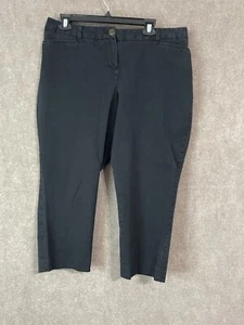 Lane Bryant Womens Pants 16 Capri Black Front Flat Cotton Blend - Picture 1 of 9